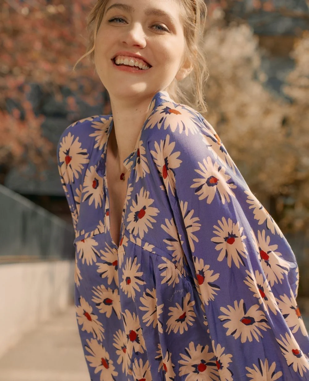 Blouse de grossesse et allaitement Madeleine - Bleuet