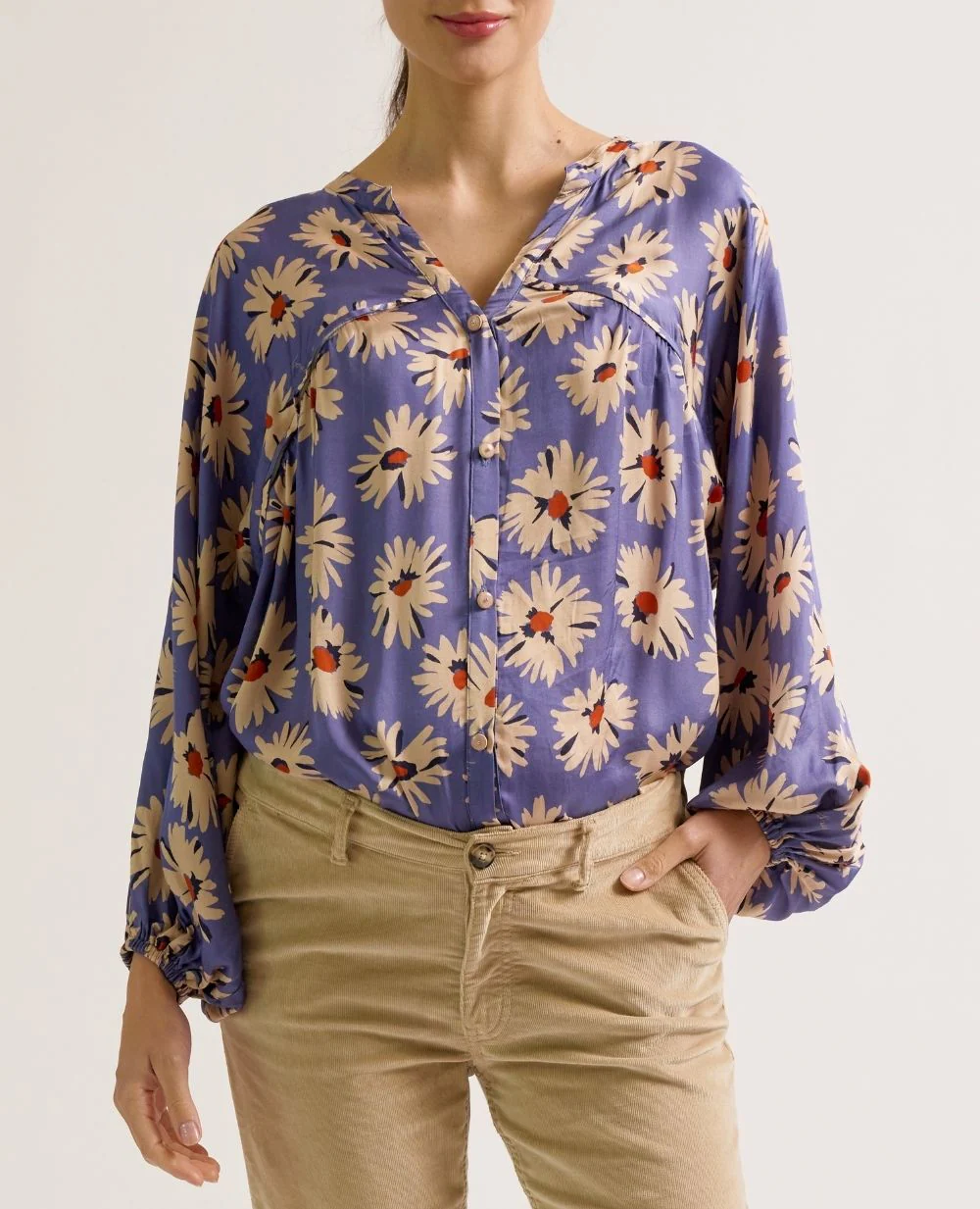 Blouse de grossesse et allaitement Madeleine - Bleuet - Image 4