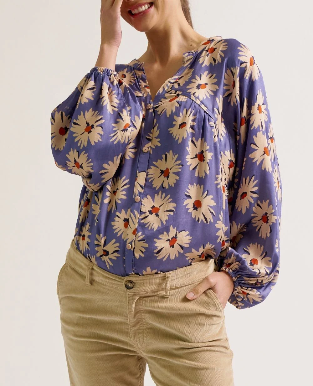 Blouse de grossesse et allaitement Madeleine - Bleuet - Image 6
