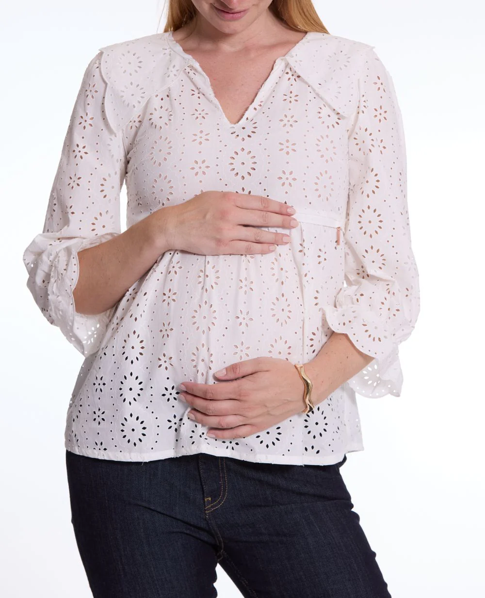 Blouse de grossesse et allaitement Clothilde - Blanc - Image 5