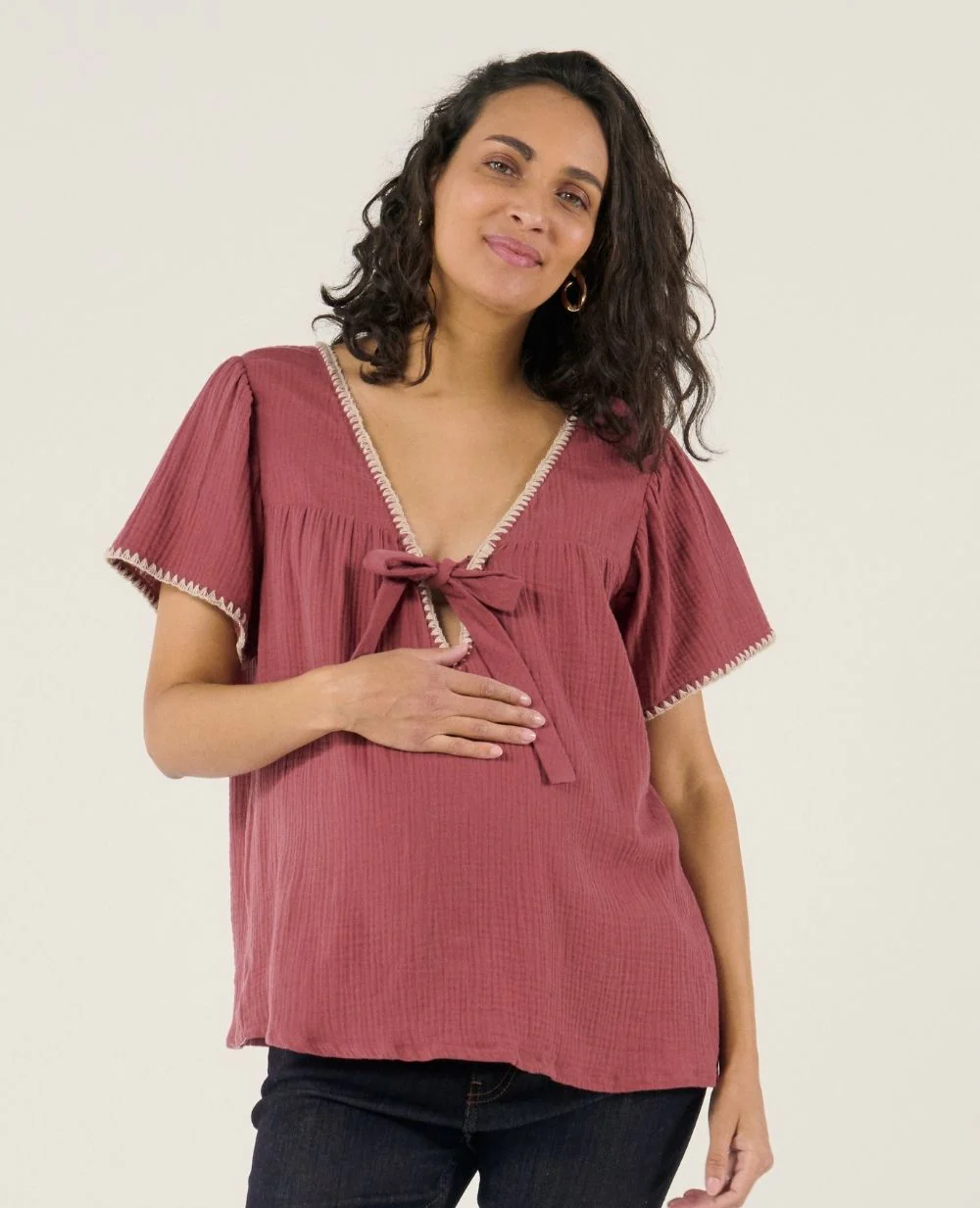Blouse et chemise allaitement Soraya - Prune - Image 2