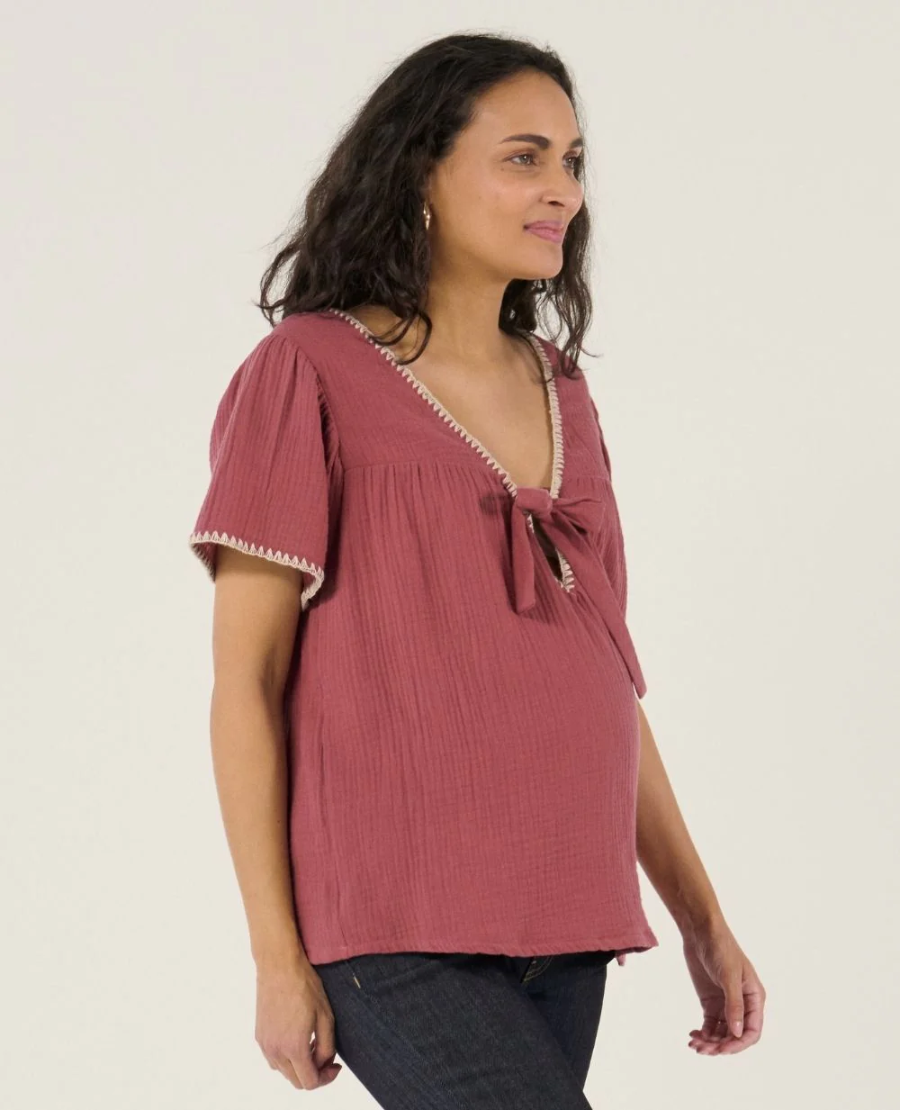 Blouse et chemise allaitement Soraya - Prune - Image 3