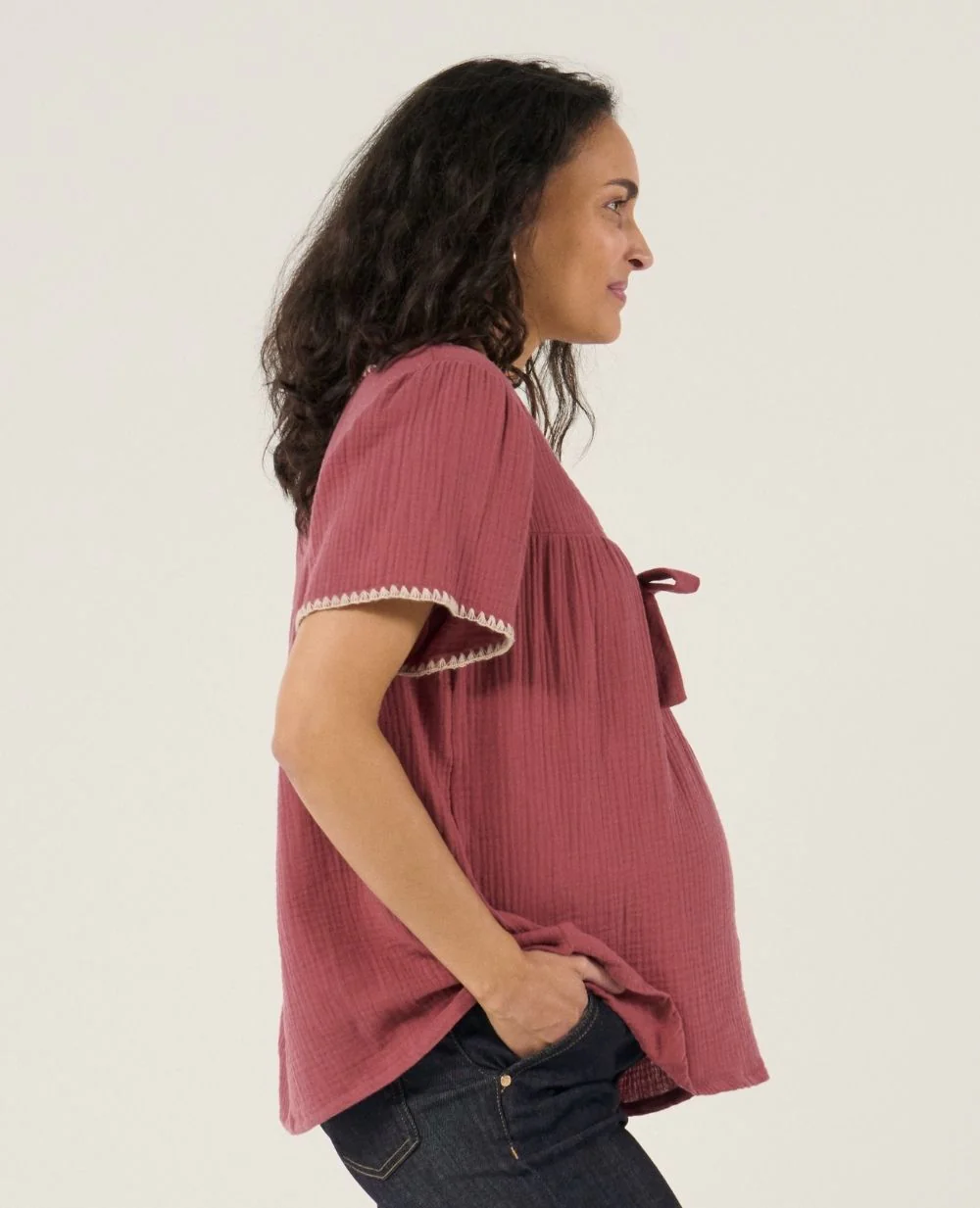Blouse et chemise allaitement Soraya - Prune - Image 4
