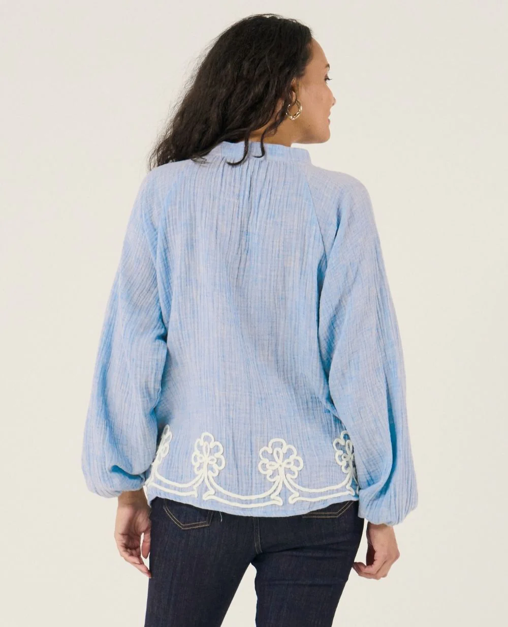 Blouse et chemise d'allaitement Sarah - Bleu - Image 4