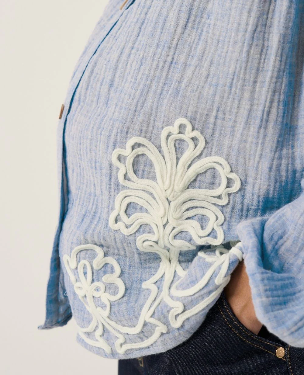 Blouse et chemise d'allaitement Sarah - Bleu - Image 7