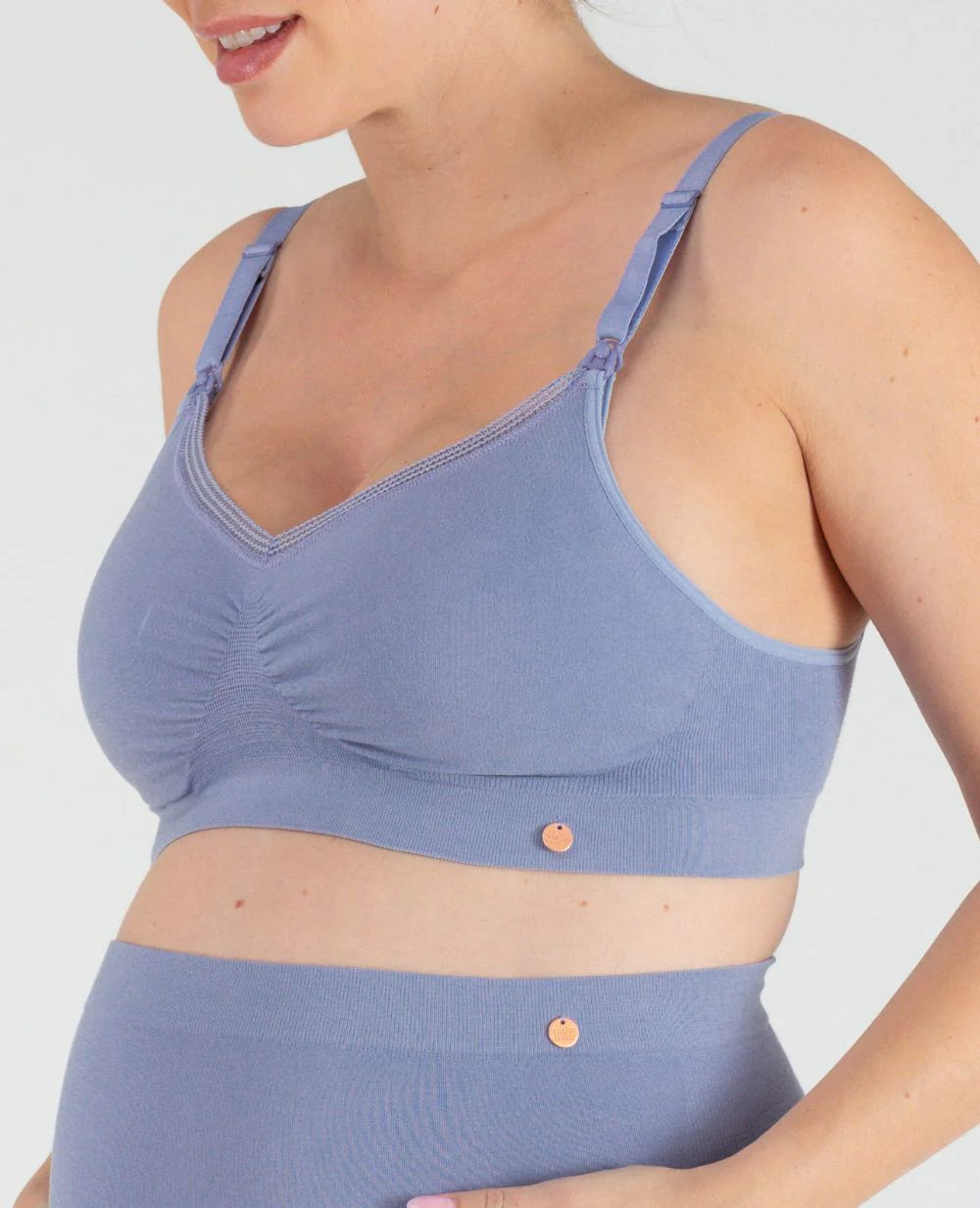 Brassière de grossesse et d’allaitement Organic - Bleuet - Image 2