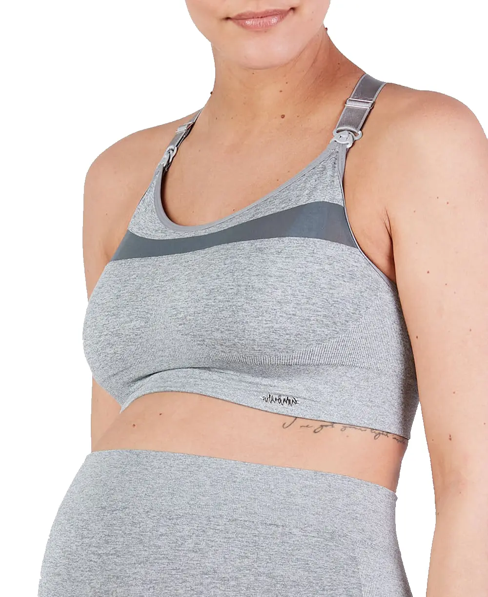 Brassière de sport de grossesse et d’allaitement Woma - Gris - Image 4