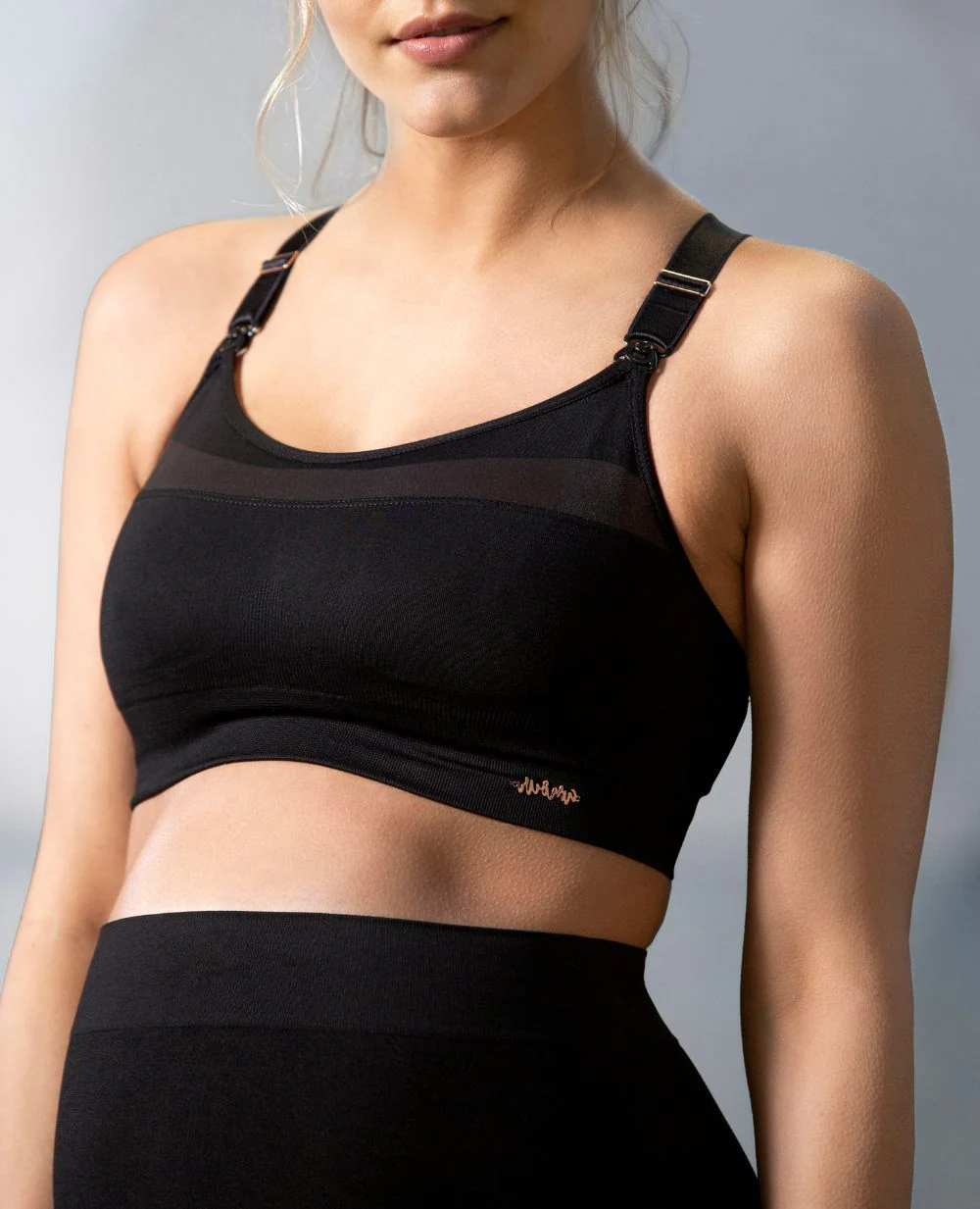 Brassière de sport de grossesse et d’allaitement Woma - Noir