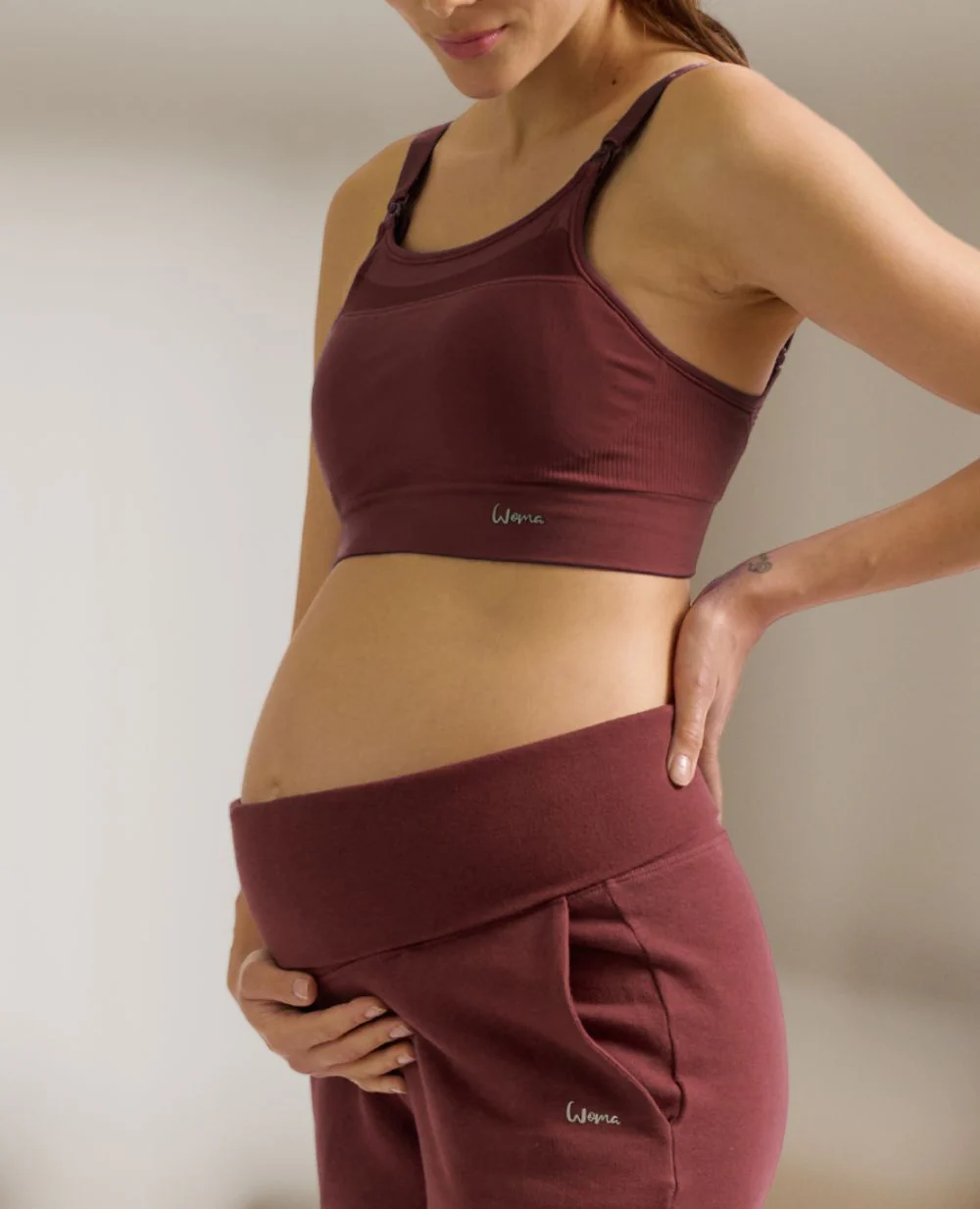 Brassière de sport de grossesse et d’allaitement Woma - Prune - Image 3
