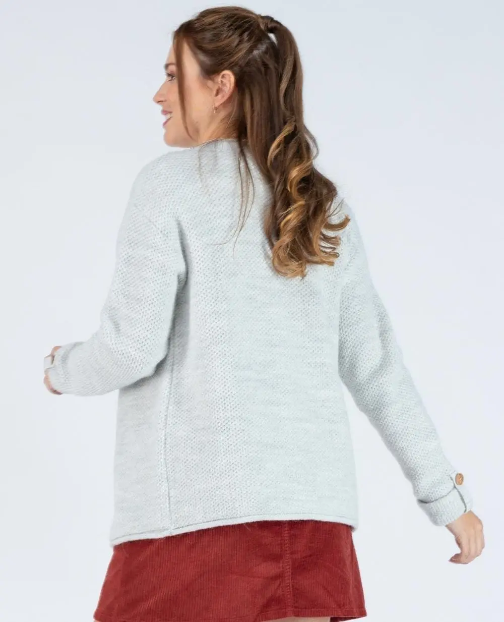 Cardigan de grossesse en maille Abelha - Gris Perle - Image 3