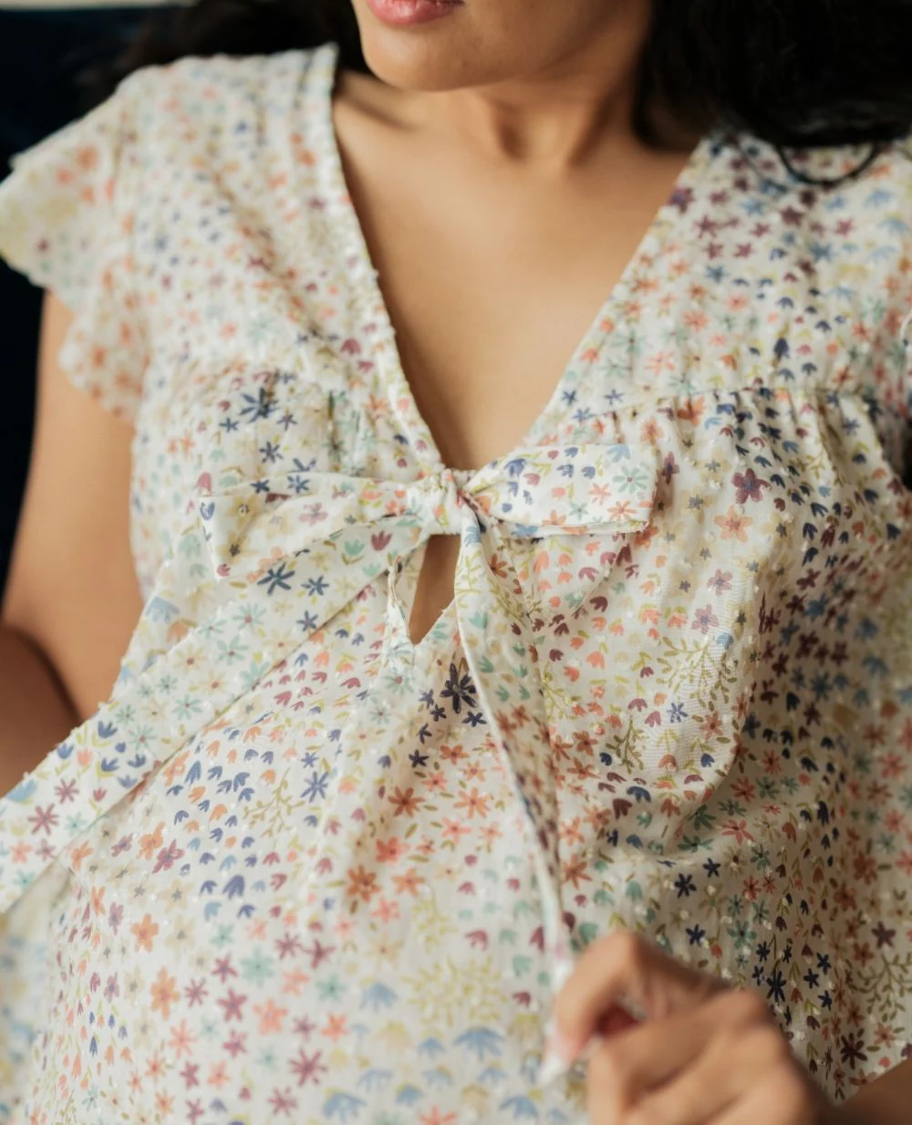 Chemise de nuit de grossesse et d’allaitement Caroline - Multicolore - Image 7
