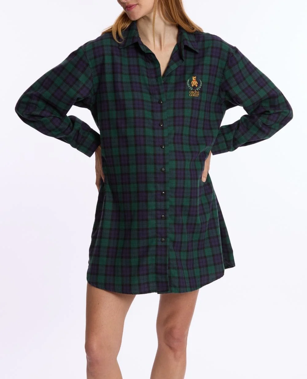 Chemise de nuit de grossesse et d’allaitement Teddy - Vert - Image 4