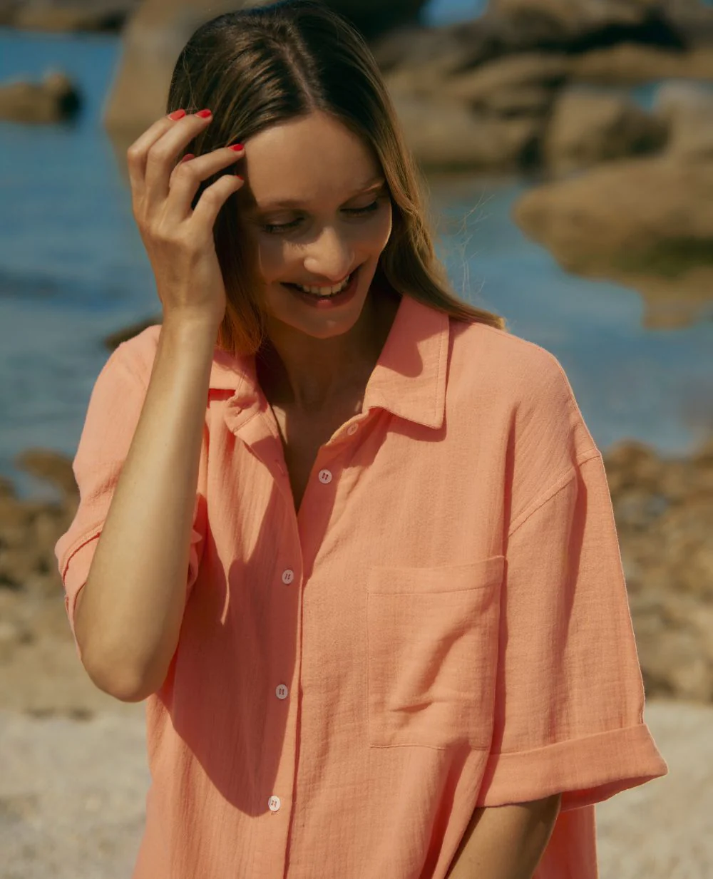 Chemise de nuit de maternité Ice cream - Abricot - Image 8