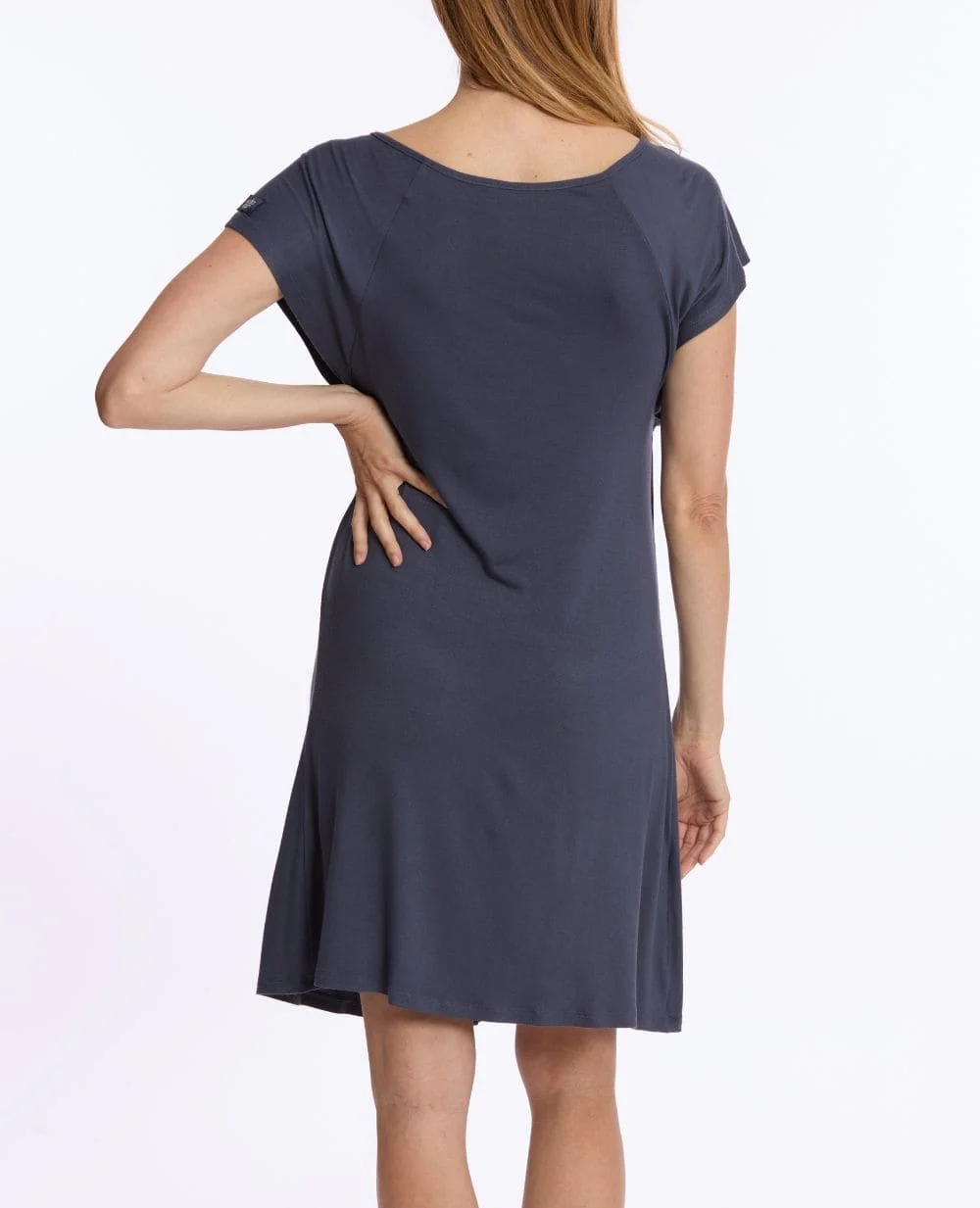 Chemise de nuit de maternité et d’allaitement Louna - Bleu nuit - Image 4