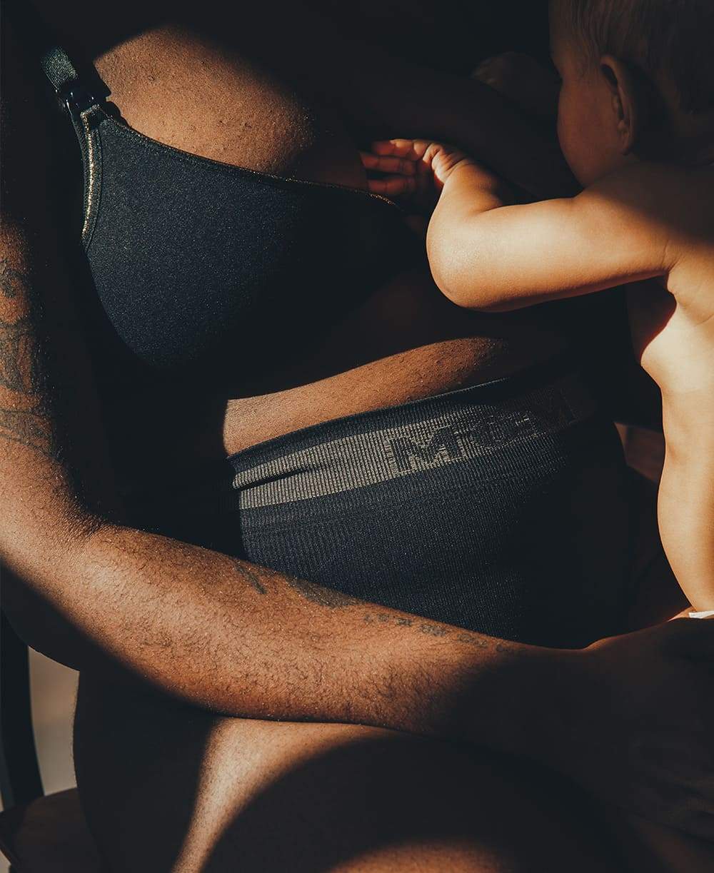 Cache Coeur x Tajine Banane : Culotte post-partum Mom - Noir - Image 3
