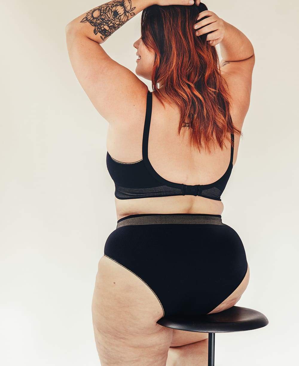 Cache Coeur x Tajine Banane : Culotte post-partum Mom - Noir - Image 4