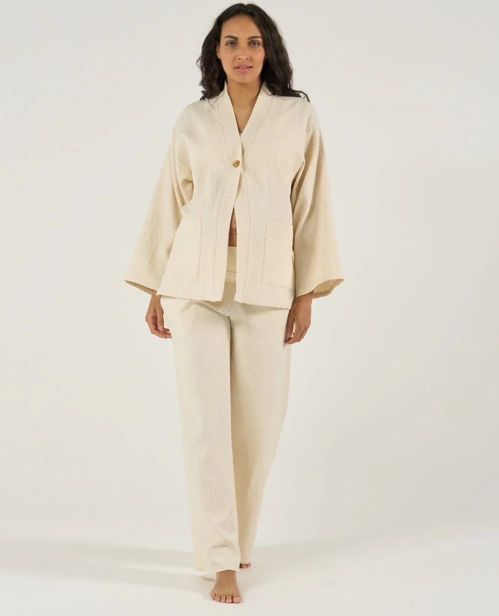 Ensemble Pantalon Kimono Celia Naturel