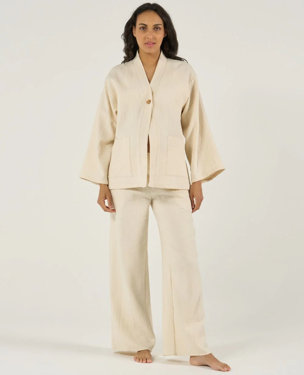 Ensemble Pantalon Kimono Celia Naturel - Image 2