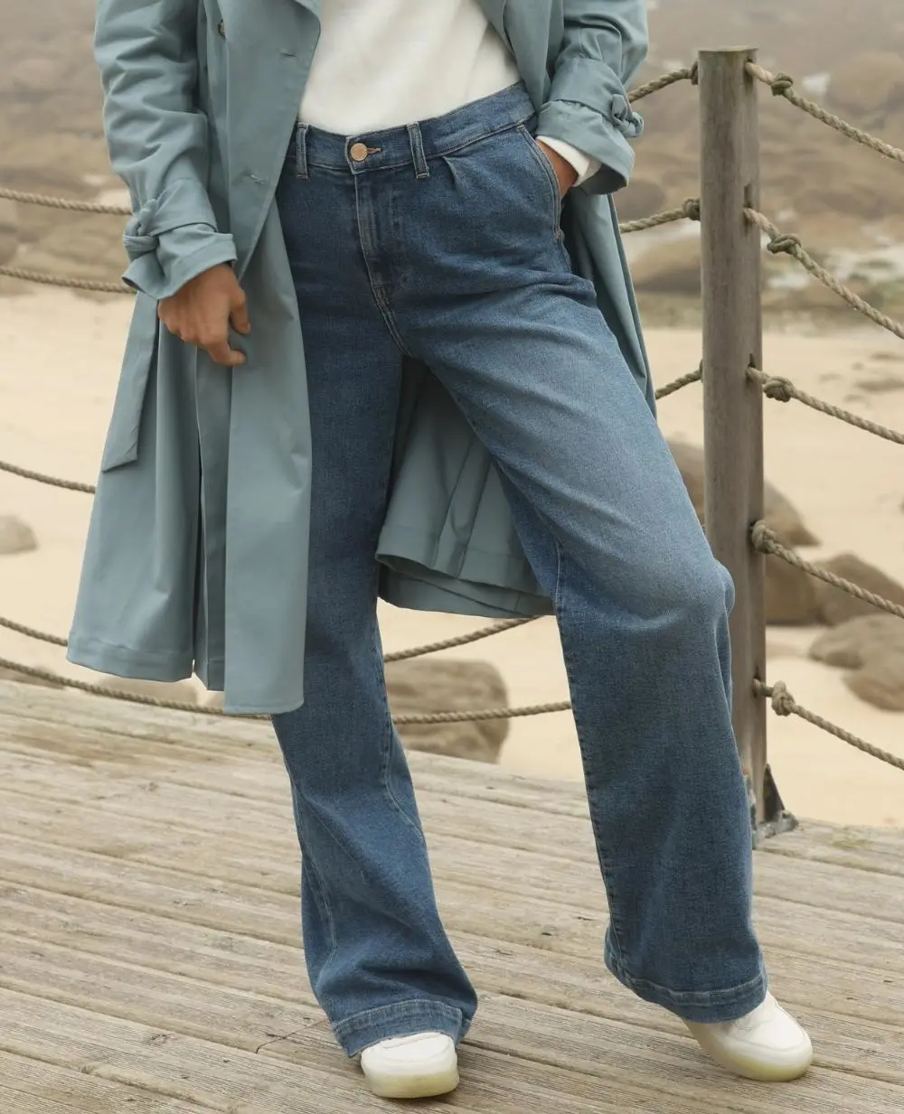 Jean de grossesse wide leg Kelly - Mid Blue - Image 5