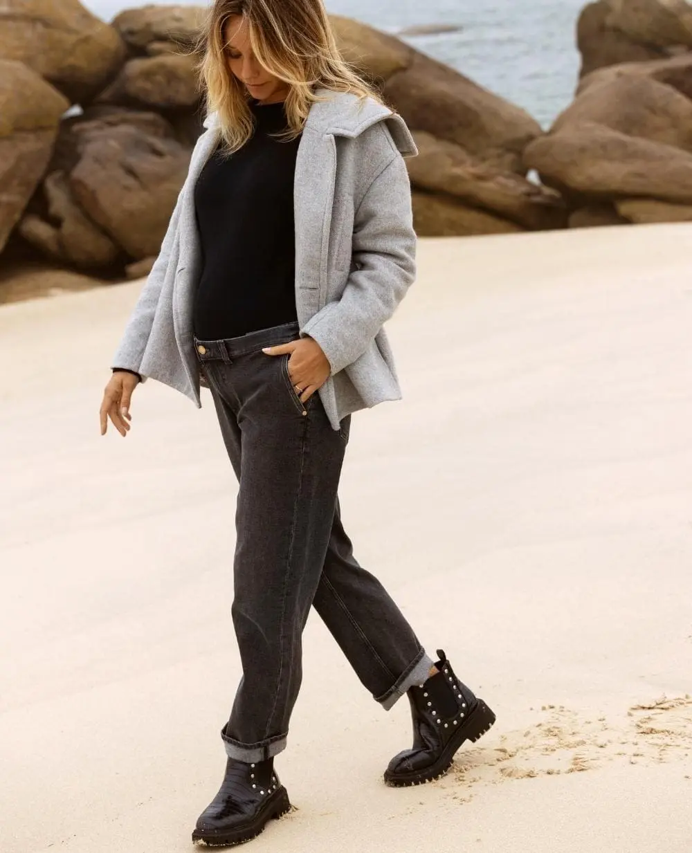Jean de grossesse mom fit Carrie - Gris used - Image 7