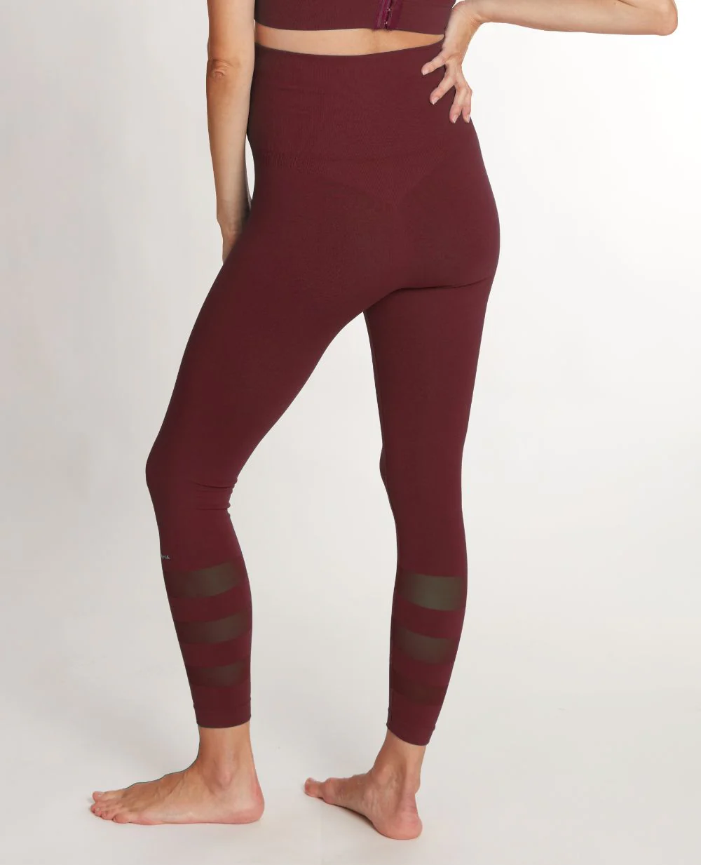 Legging de sport et de grossesse Woma - Prune - Image 3