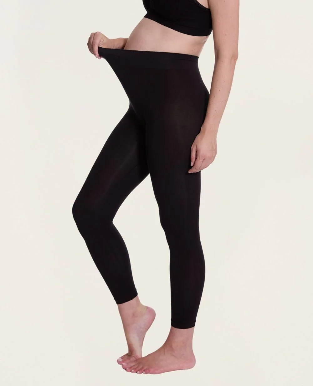 Leggings de grossesse sans couture Essentiel - Noir - Image 2