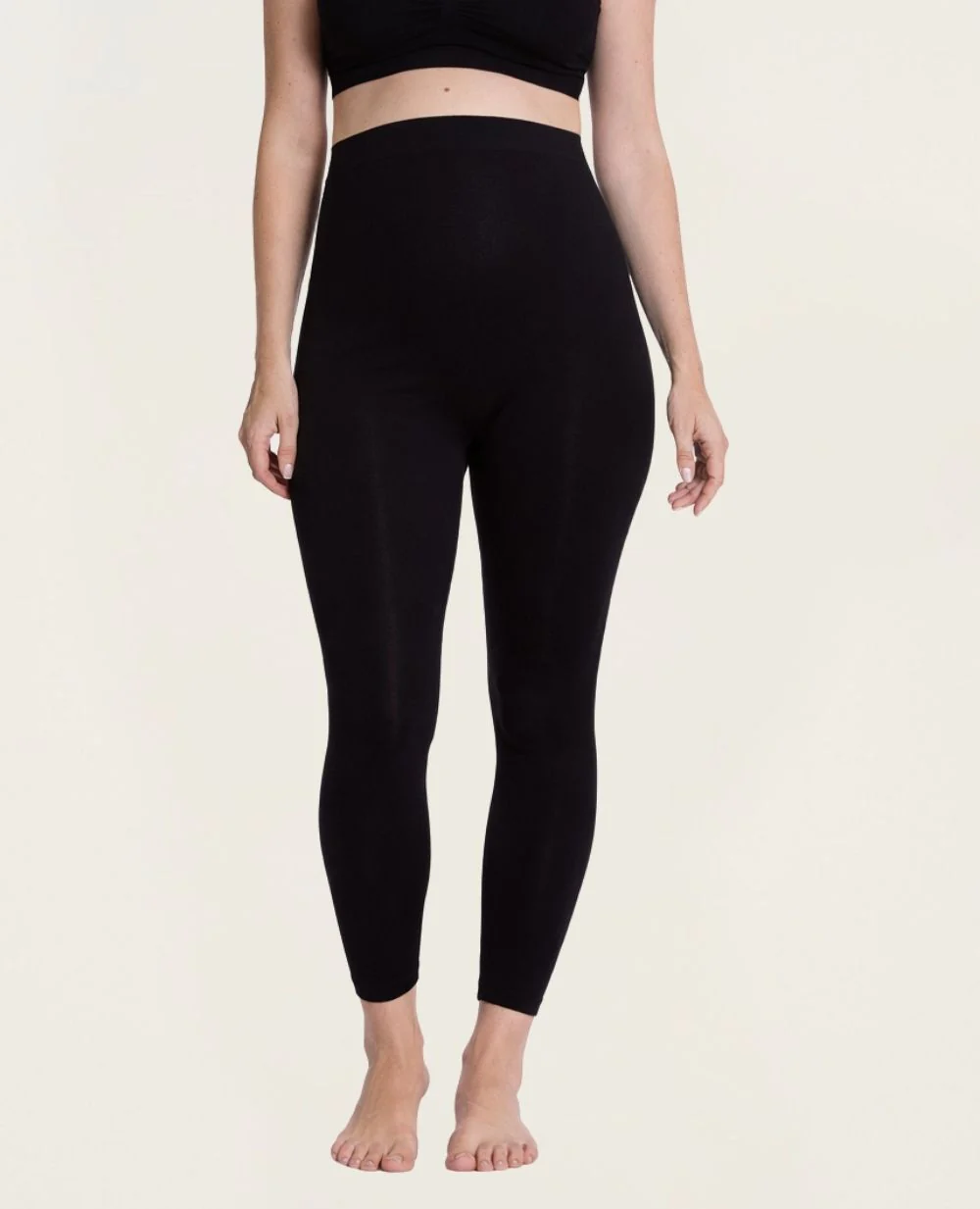 Leggings de grossesse sans couture Essentiel - Noir - Image 3