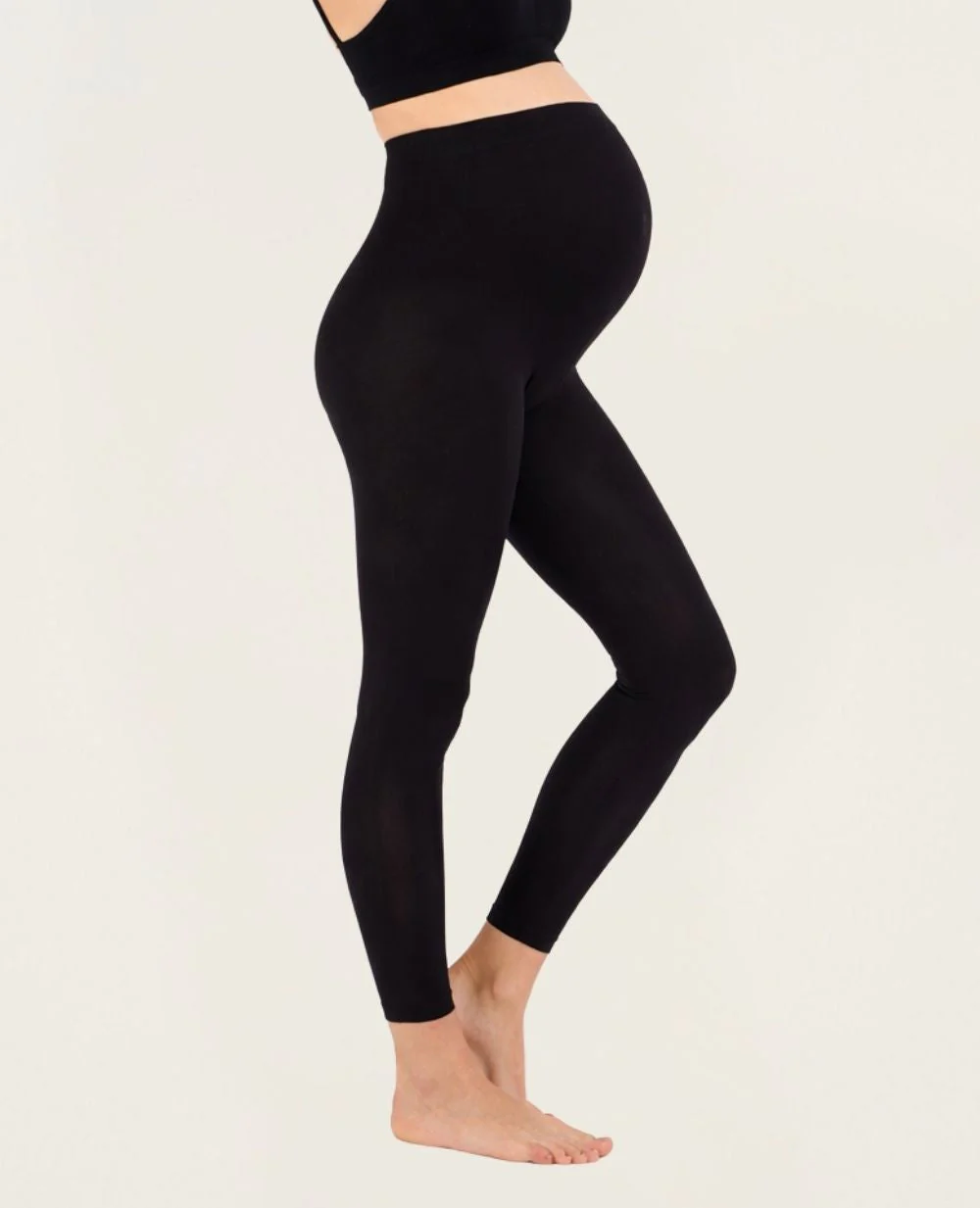 Leggings de grossesse sans couture Essentiel - Noir - Image 4