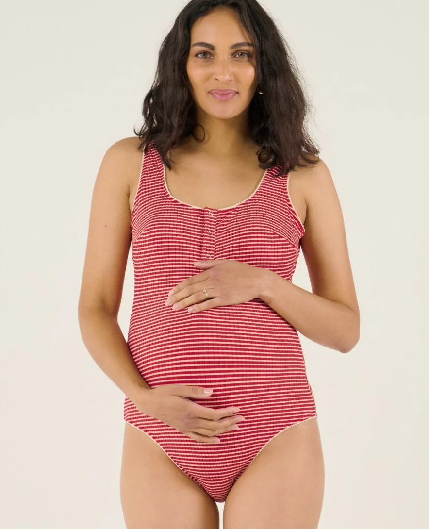 Maillot de bain de grossesse Dinard - Rouge - Image 3