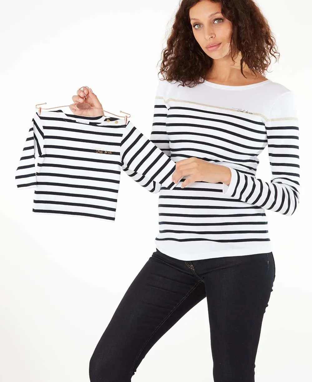 Marinière BÉBÉ Morgat - Blanc/Marine - Image 4