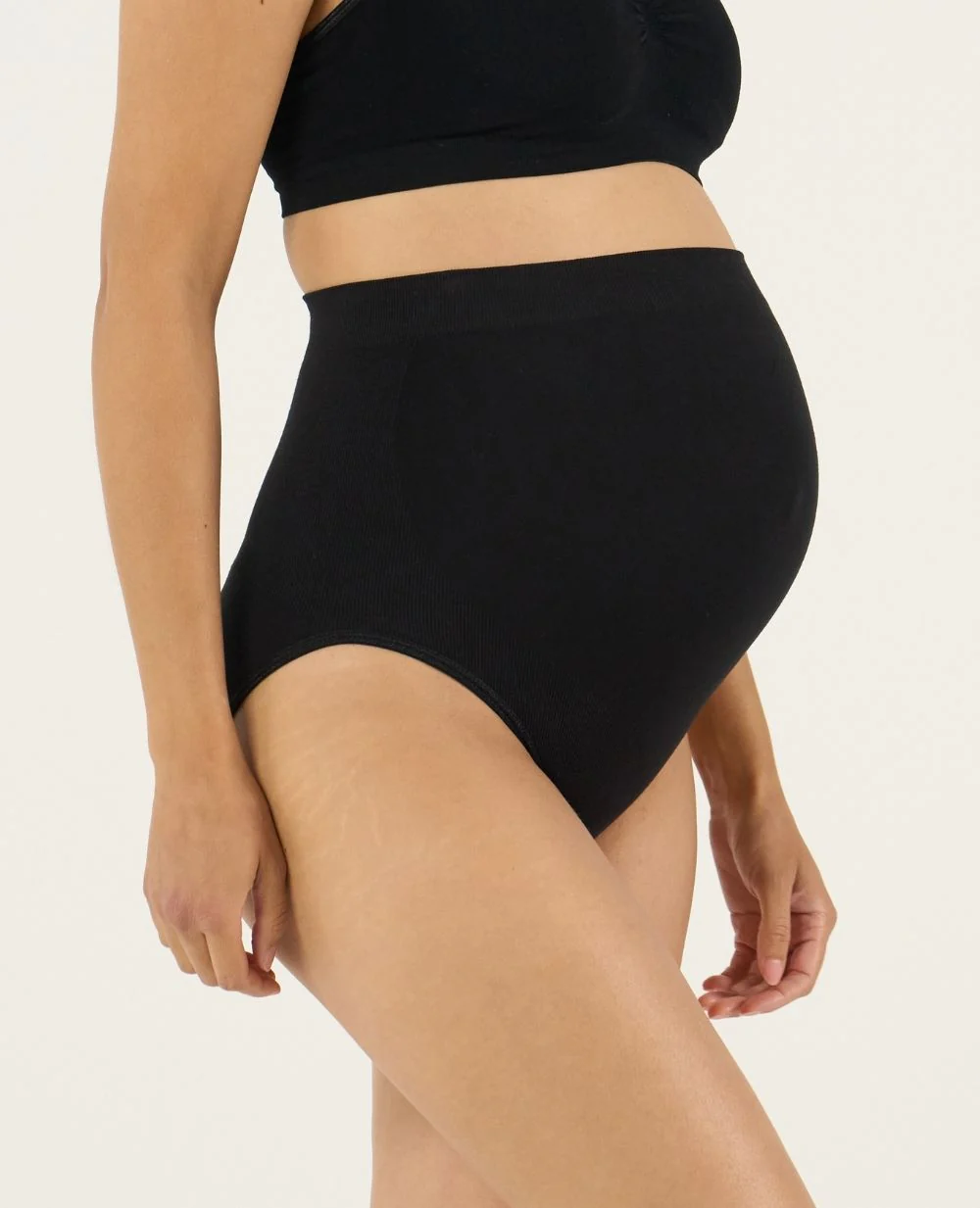 Maxi culotte de grossesse sans couture Essentiel - Noir
