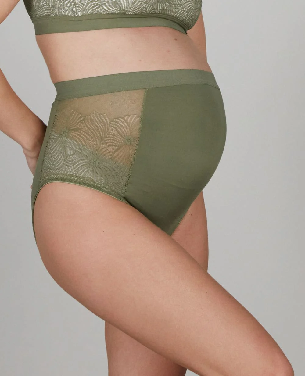 Maxi culotte de maternité DAHLIA - Kaki
