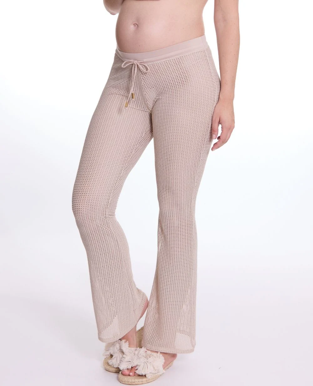 Pantalon beachwear de maternité Milos - Beige - Image 4