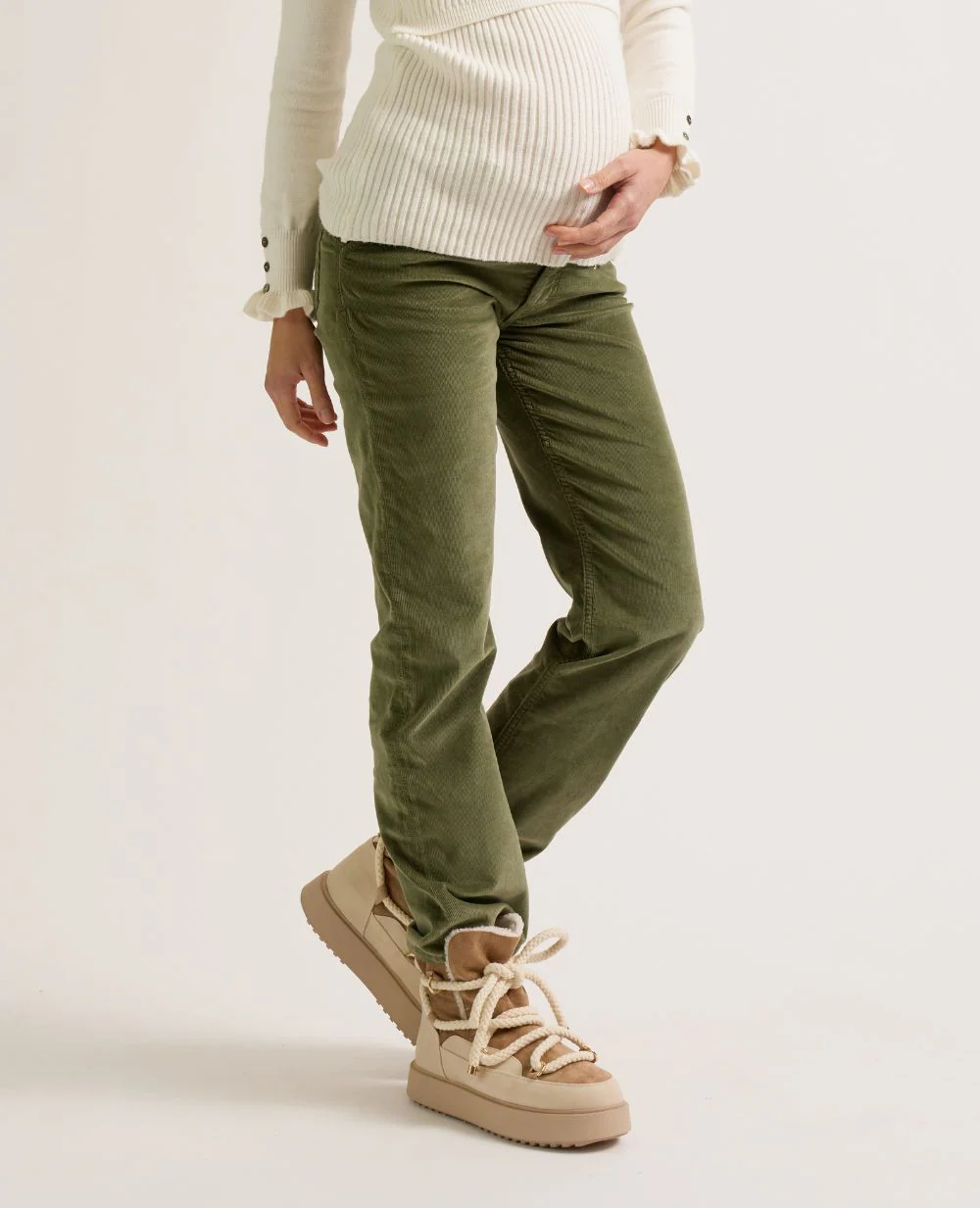 Pantalon droit de maternité William - Kaki - Image 3