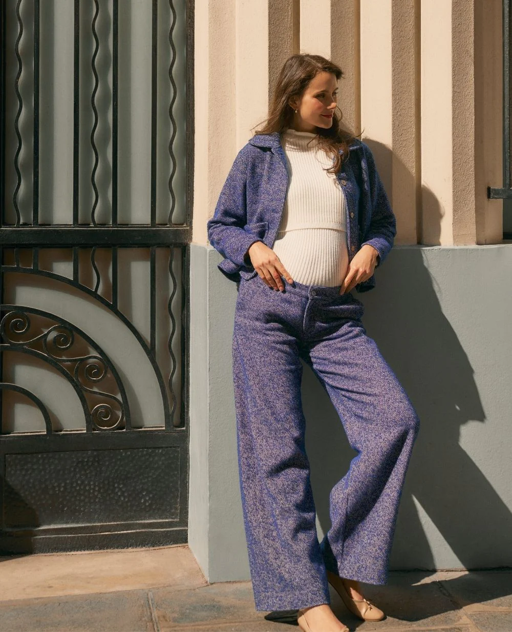 Pantalon large de maternité Kate - Bleu - Image 2
