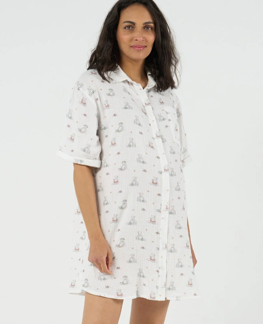 Robe de nuit maternité et allaitement Elinor - Multicolore - Image 3