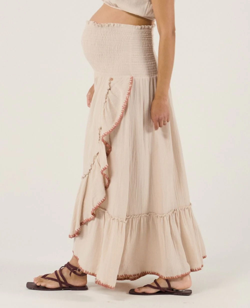 Robe jupe de maternité 2 en 1 Laila - Beige - Image 5