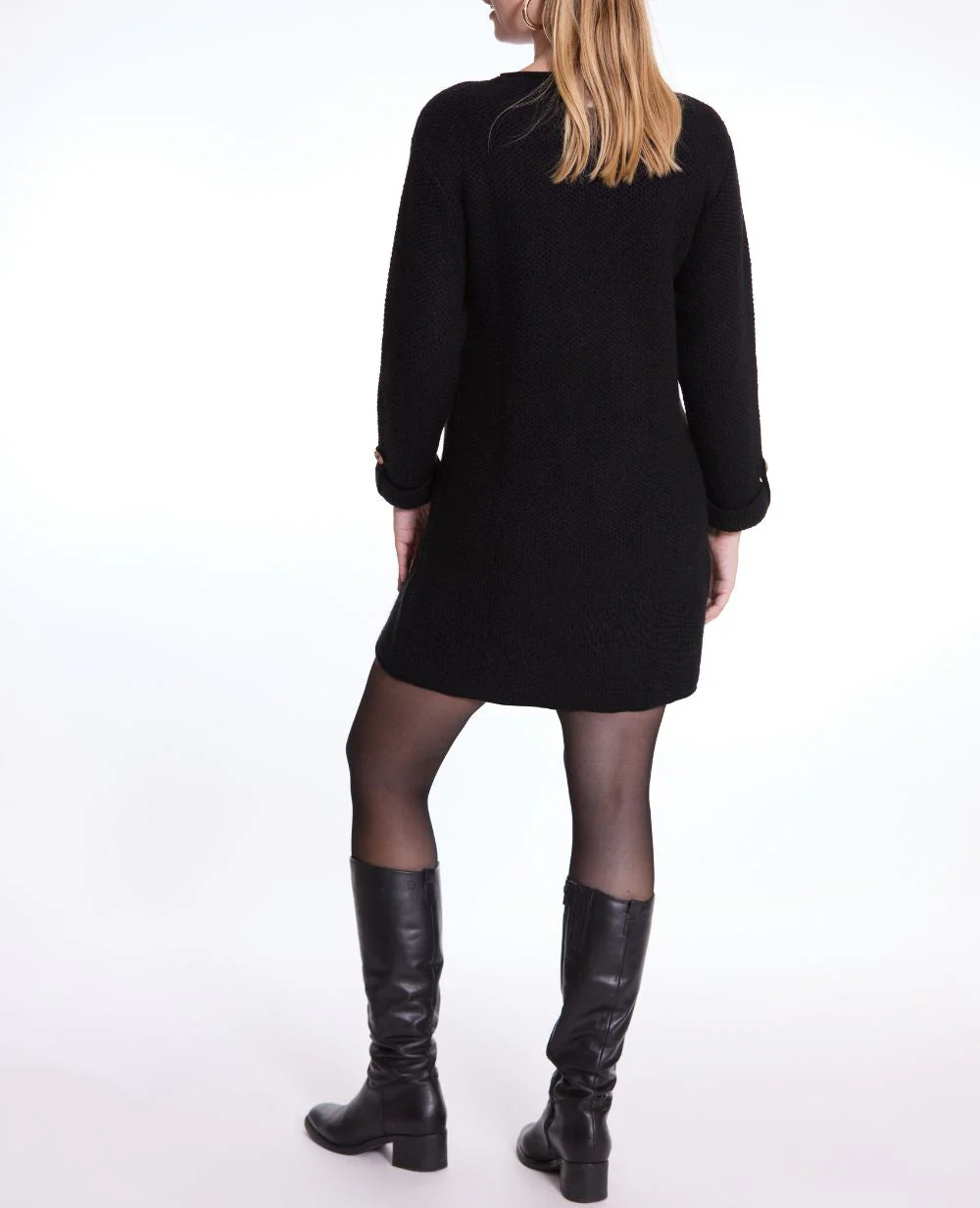 Robe pull de grossesse et d'allaitement Honey - Noir - Image 4