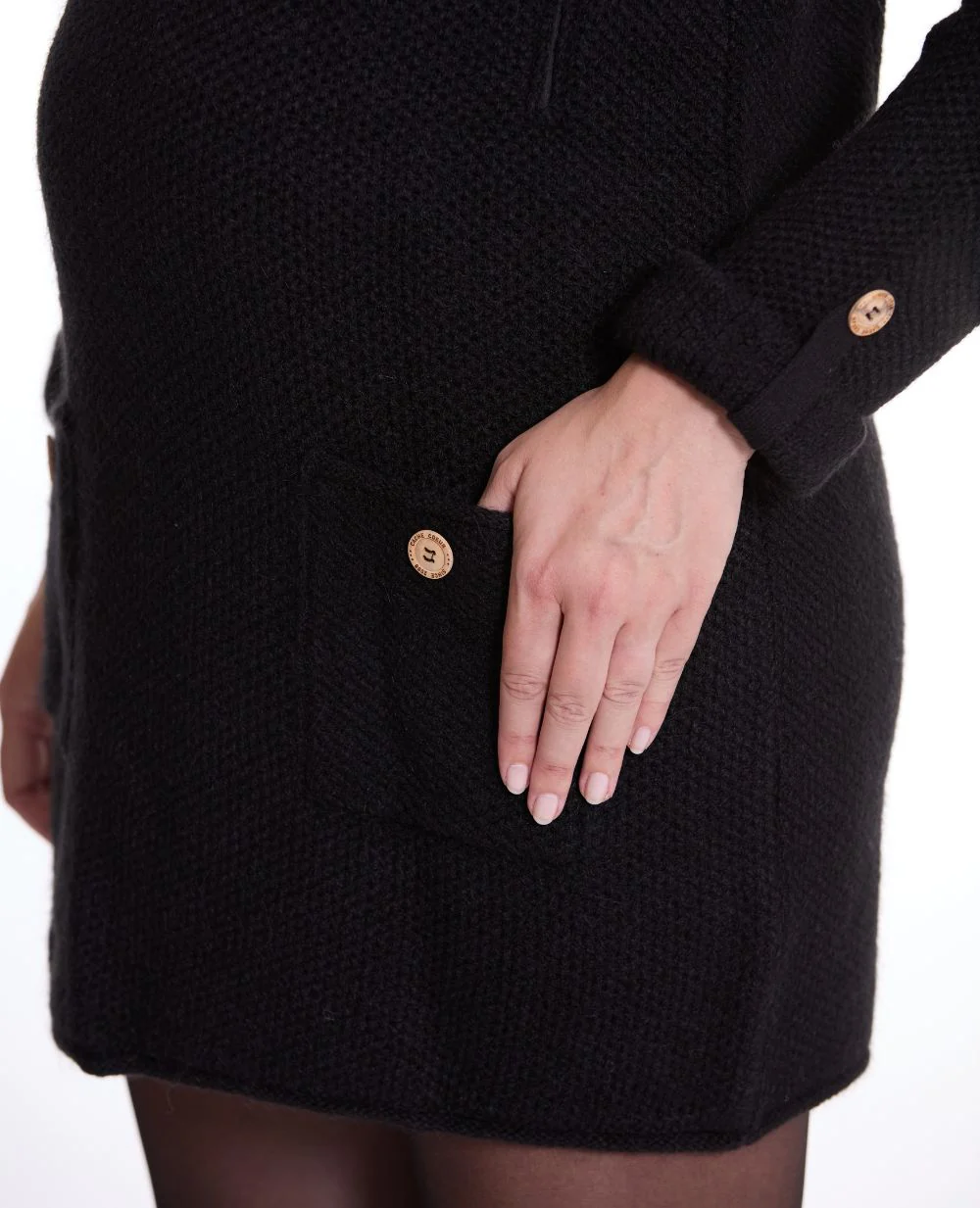 Robe pull de grossesse et d'allaitement Honey - Noir - Image 5