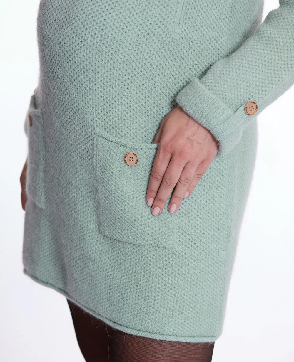 Robe pull de grossesse et d'allaitement Honey - Sauge - Image 5