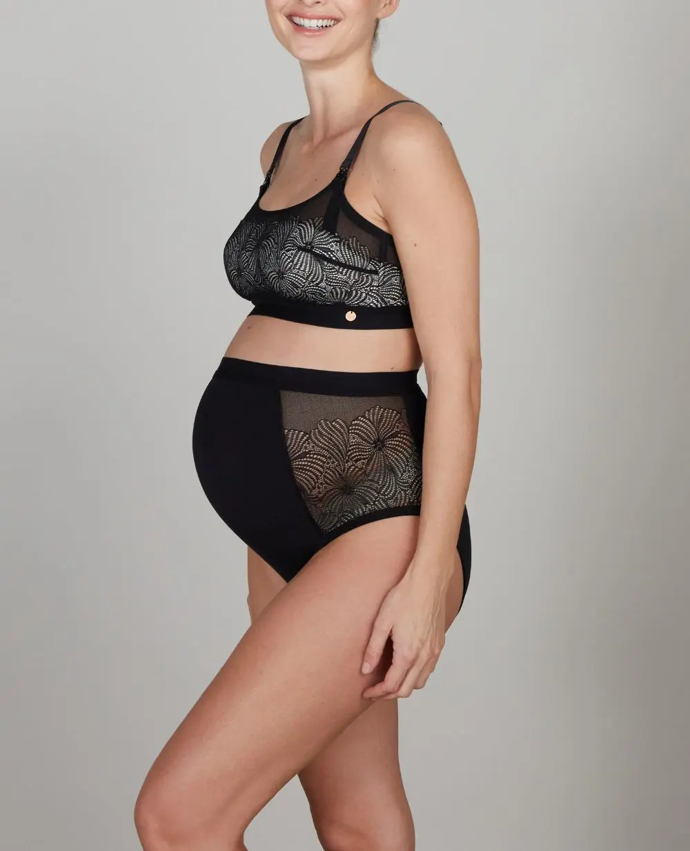 Soutien-gorge de grossesse et d’allaitement sans armature DAHLIA - Noir - Image 3