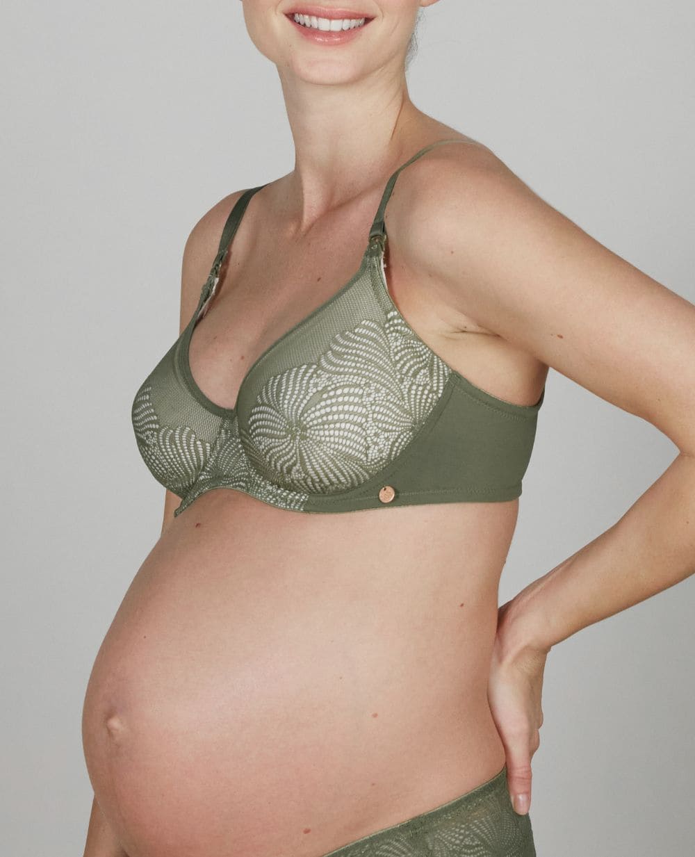 Soutien gorge maternité et allaitement avec armatures DAHLIA - Kaki - Image 2