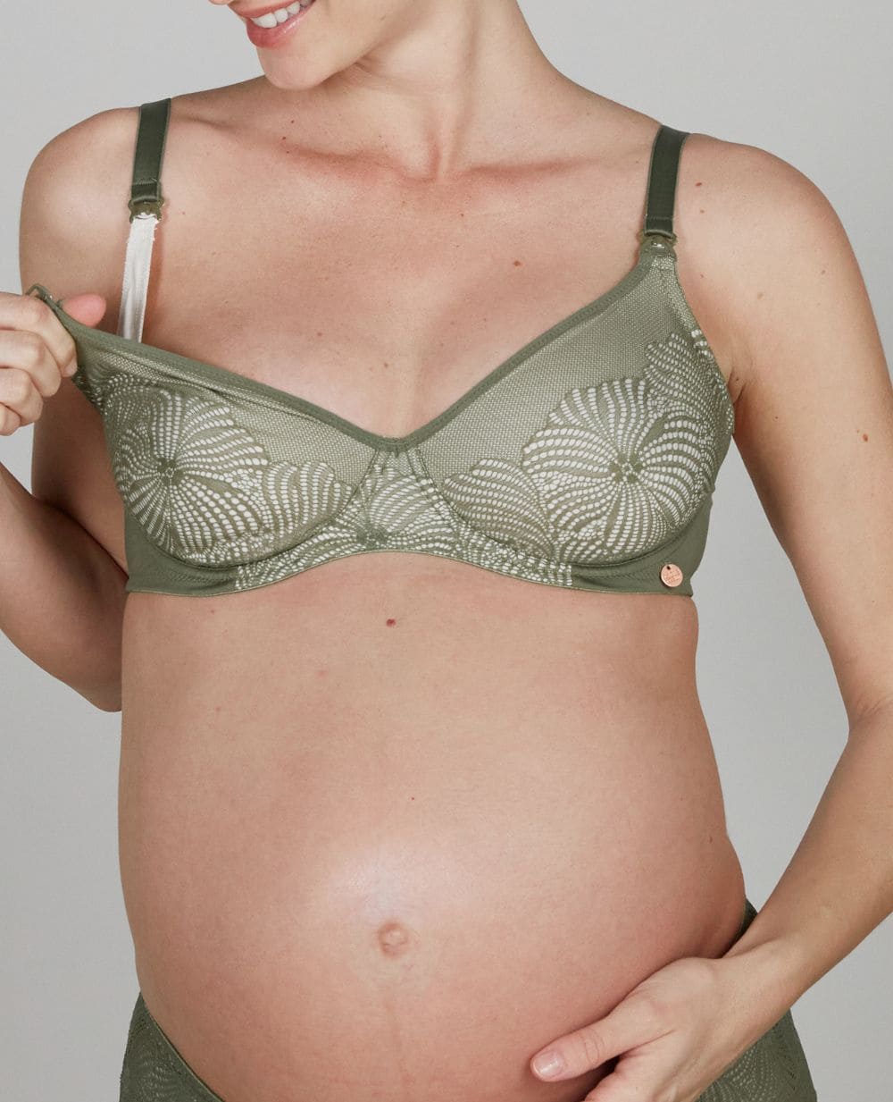 Soutien gorge maternité et allaitement avec armatures DAHLIA - Kaki - Image 4