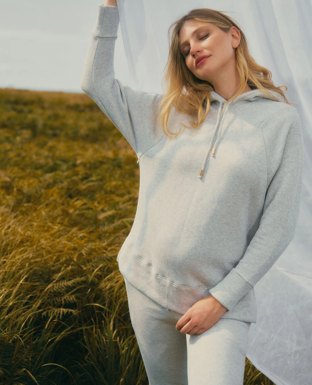Sweat à capuche de grossesse et d’allaitement Billie - Gris