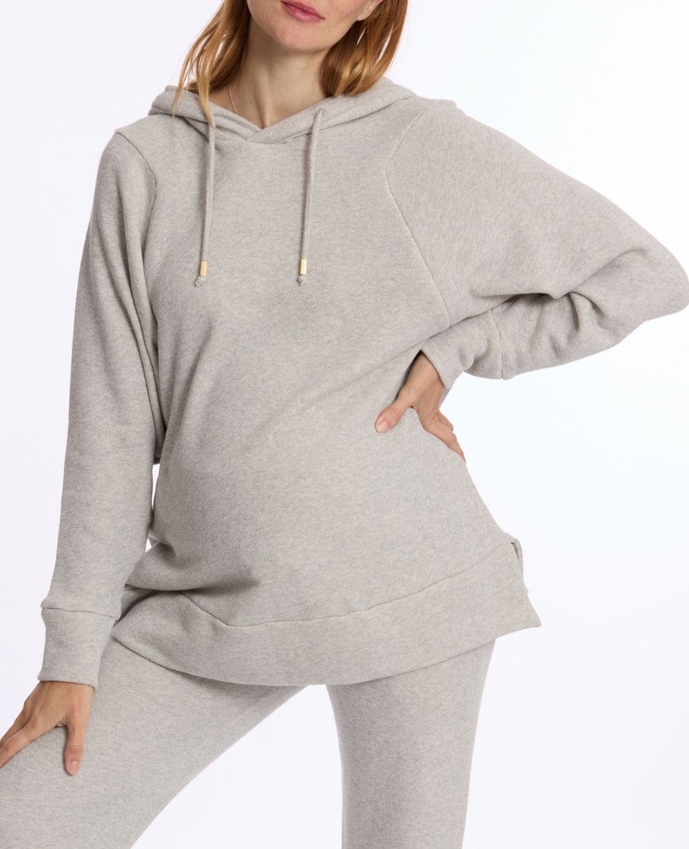 Sweat à capuche de grossesse et d’allaitement Billie - Gris - Image 3