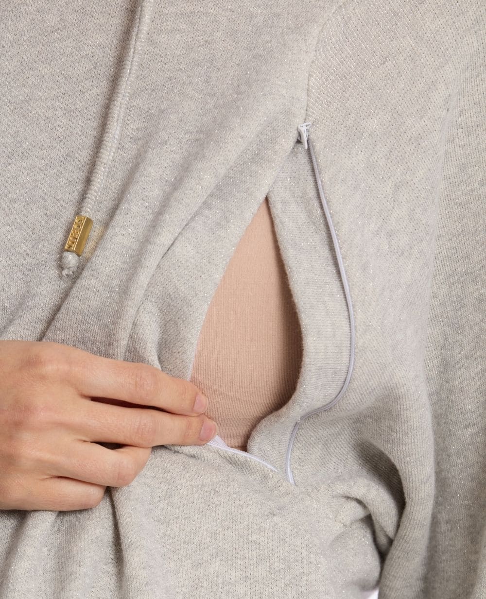 Sweat à capuche de grossesse et d’allaitement Billie - Gris - Image 6