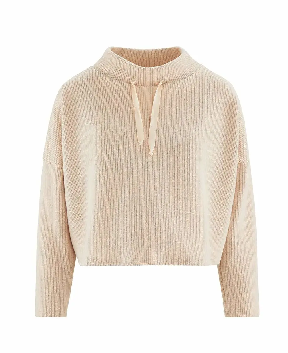 Sweat crop top de maternité et d'allaitement Sweet Home - Avoine - Image 4