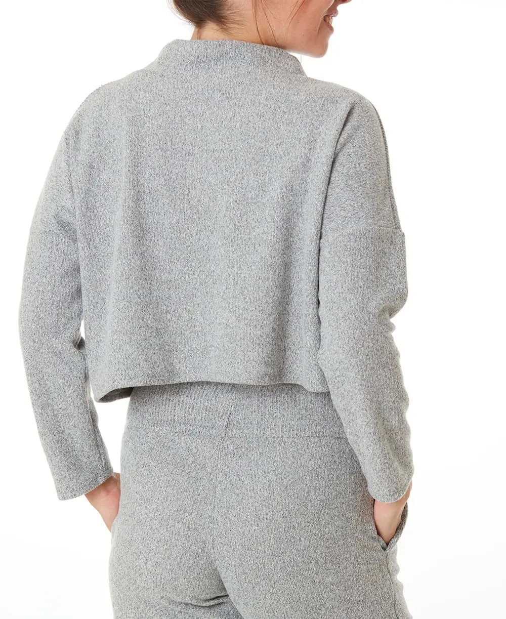 Sweat crop top de maternité et d'allaitement Sweet Home - Gris - Image 3