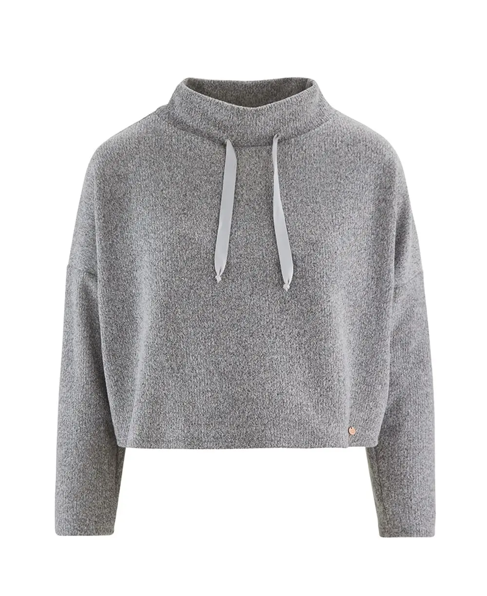 Sweat crop top de maternité et d'allaitement Sweet Home - Gris - Image 4