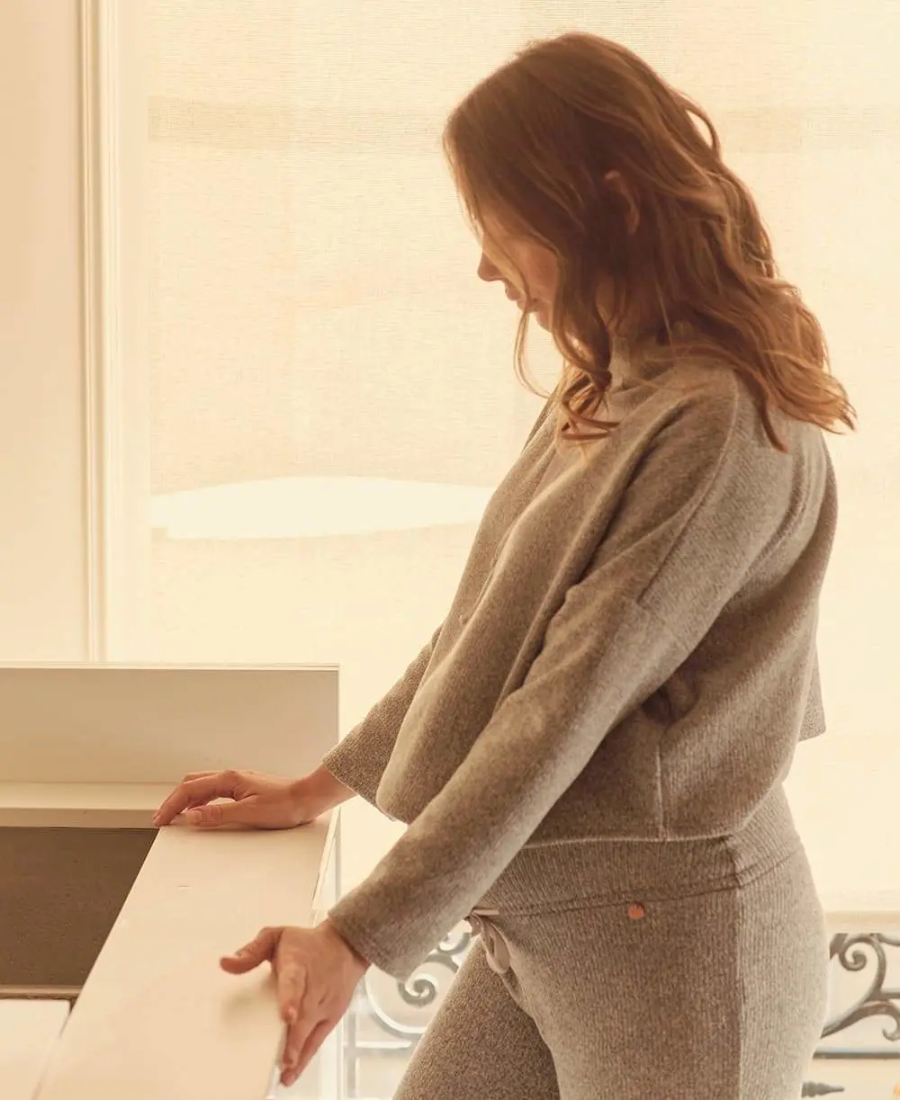 Sweat crop top de maternité et d'allaitement Sweet Home - Gris - Image 5